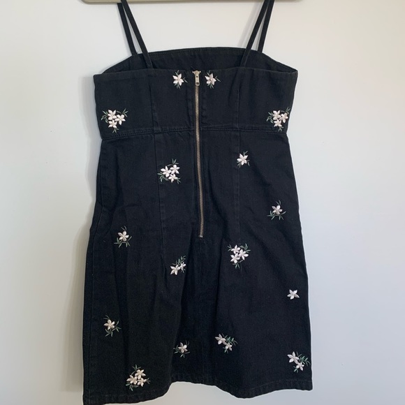 TopShop Embroidered Denim Bodycon Dress - Picture 6 of 8